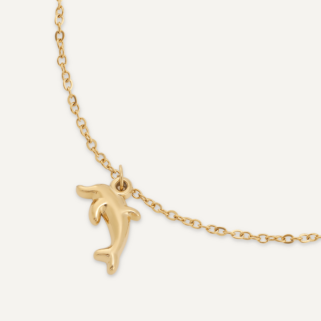 Dolphin Charm Clasp Bracelet In Gold-Tone