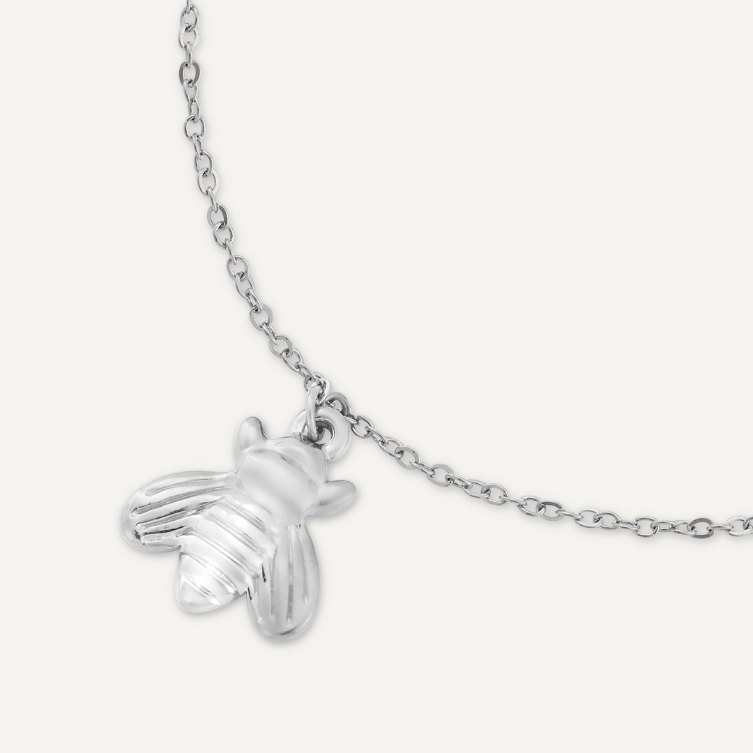 Bee Charm Clasp Bracelet In Silver-Tone