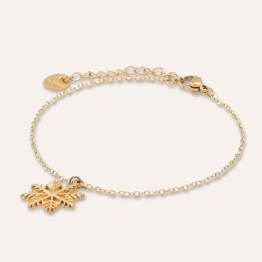 Snowflake Charm Clasp Bracelet In Gold-Tone