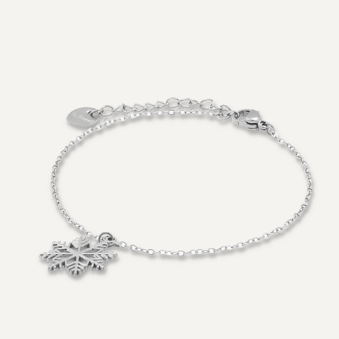 Snowflake Charm Clasp Bracelet In Silver-Tone