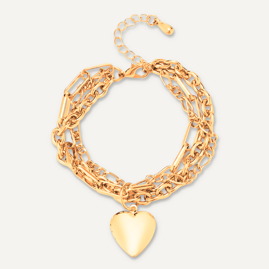 Multi-Row Sweetheart Clasp Bracelet In Gold-Tone