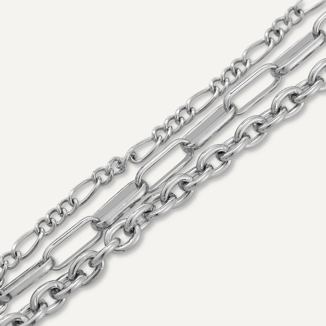 Multi-Row Sweetheart Clasp Bracelet In Silver-Tone