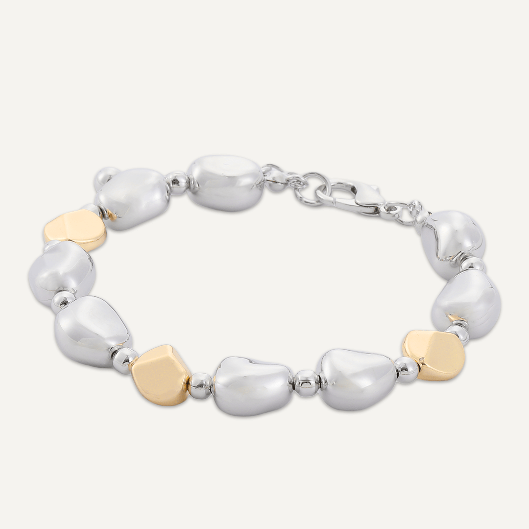 Geometric Lobster Clasp Bracelet In Gold & Silver-Tone