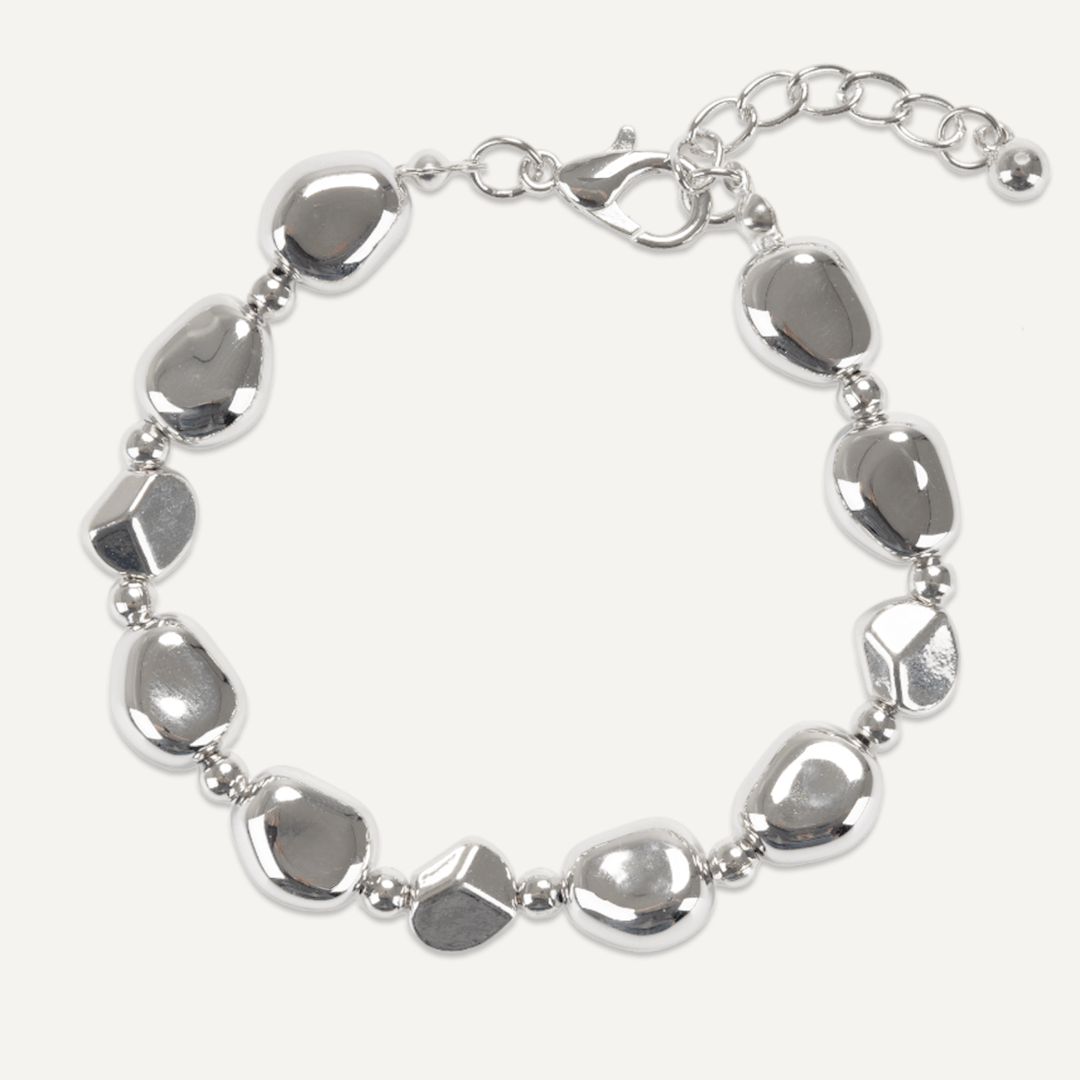 Geometric Lobster Clasp Bracelet In Silver-Tone