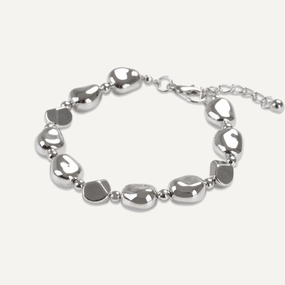 Geometric Lobster Clasp Bracelet In Silver-Tone