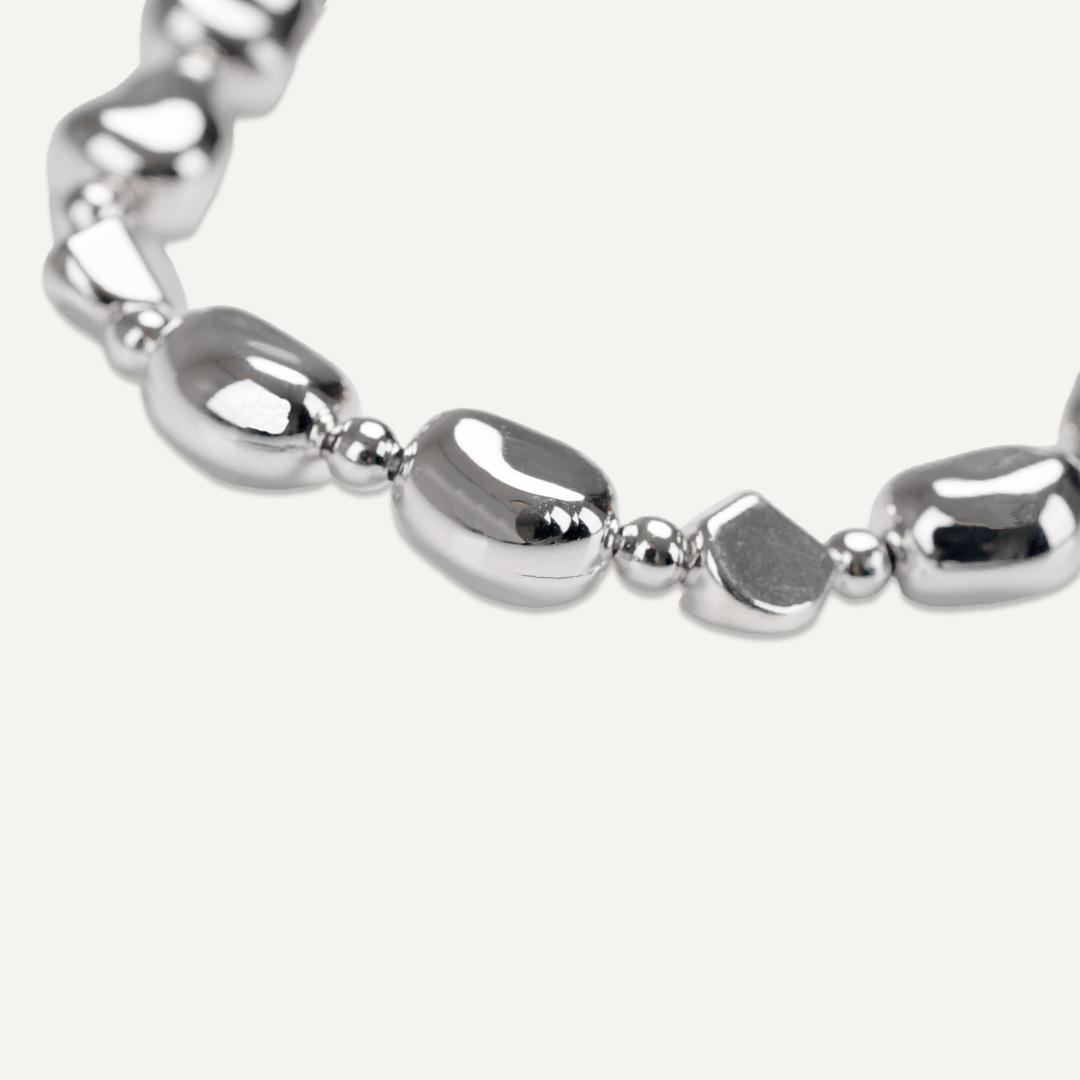 Geometric Lobster Clasp Bracelet In Silver-Tone