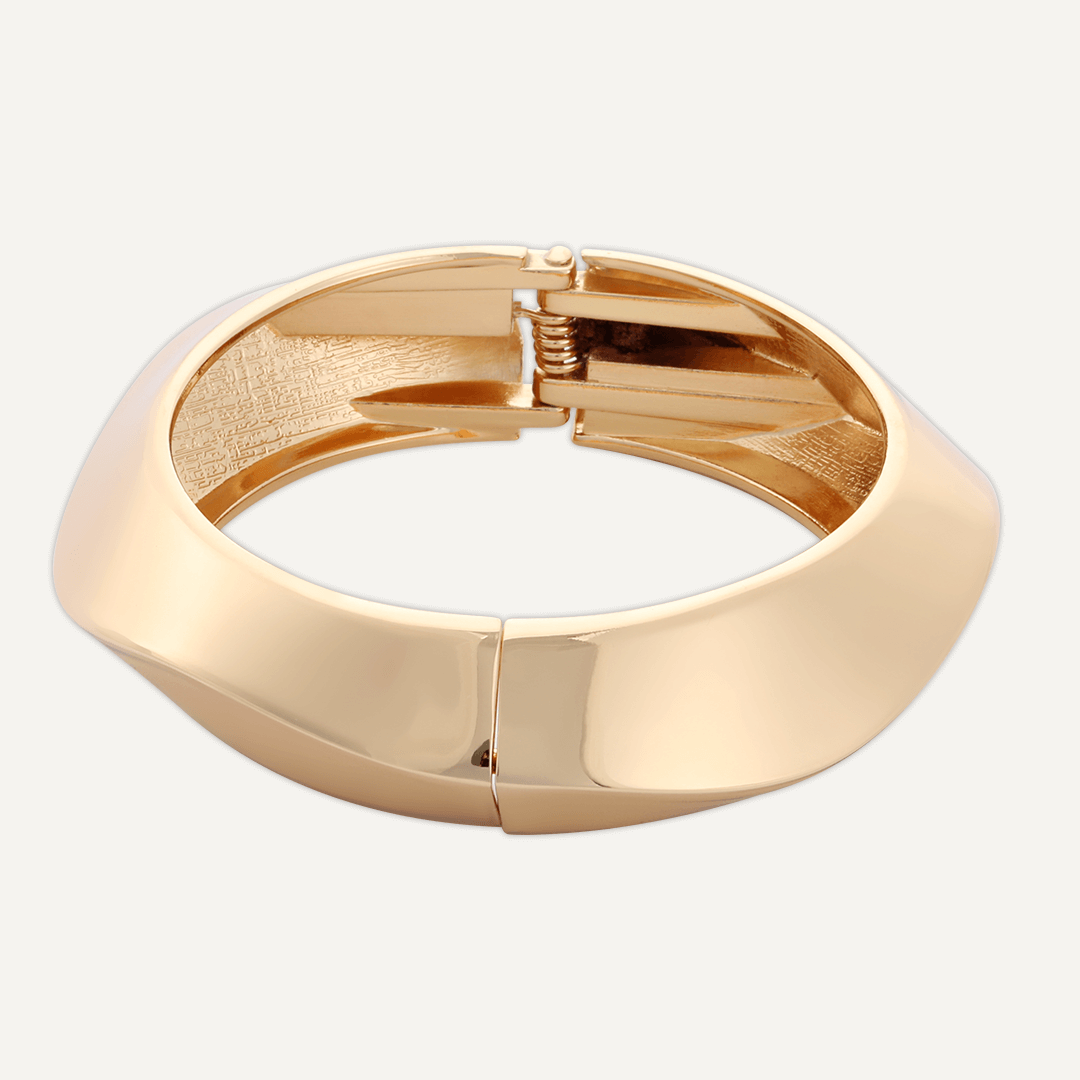 Alesha Contemporary Hinged Bracelet In Gold-Tone