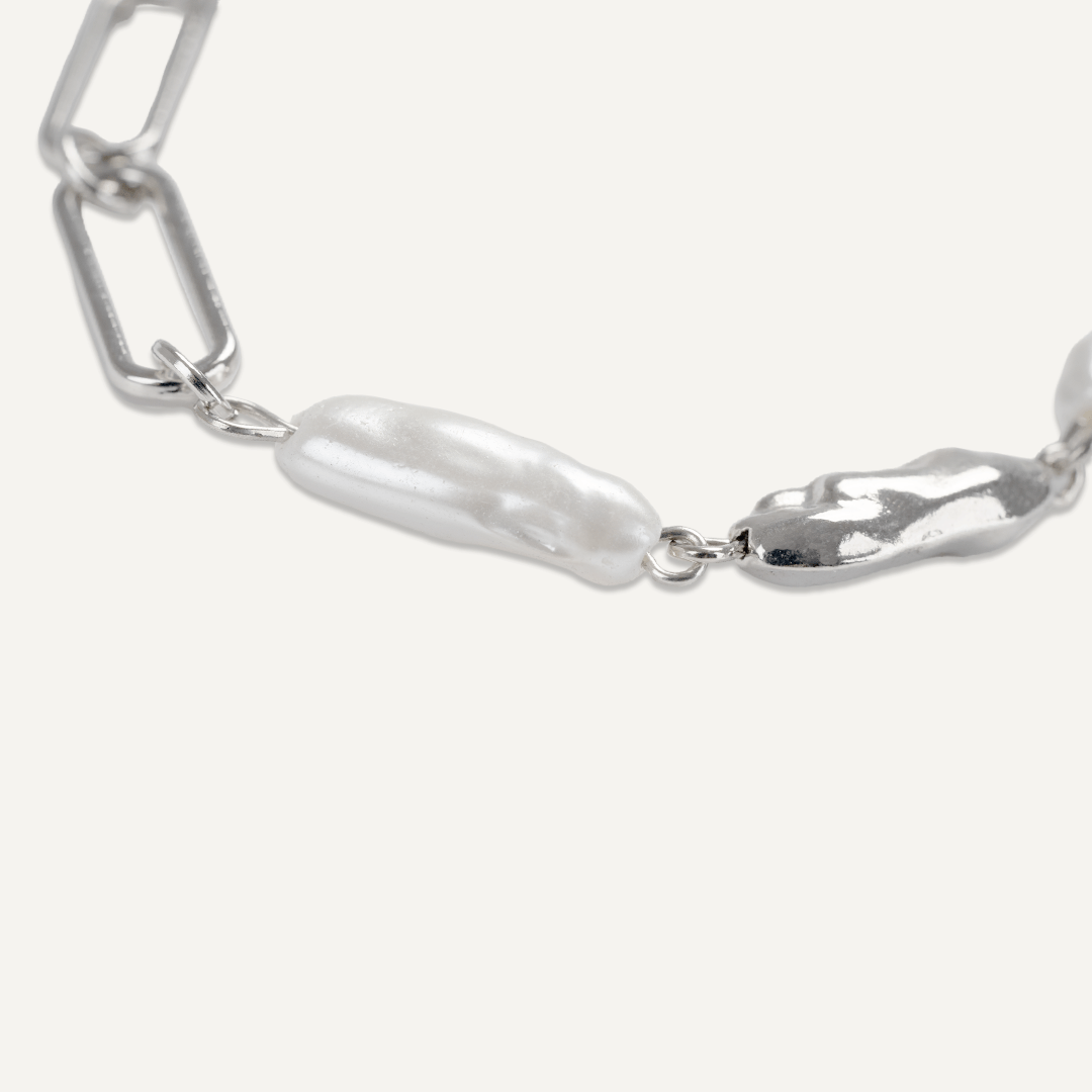 Classic Faux Pearls Bracelet In Silver-Tone