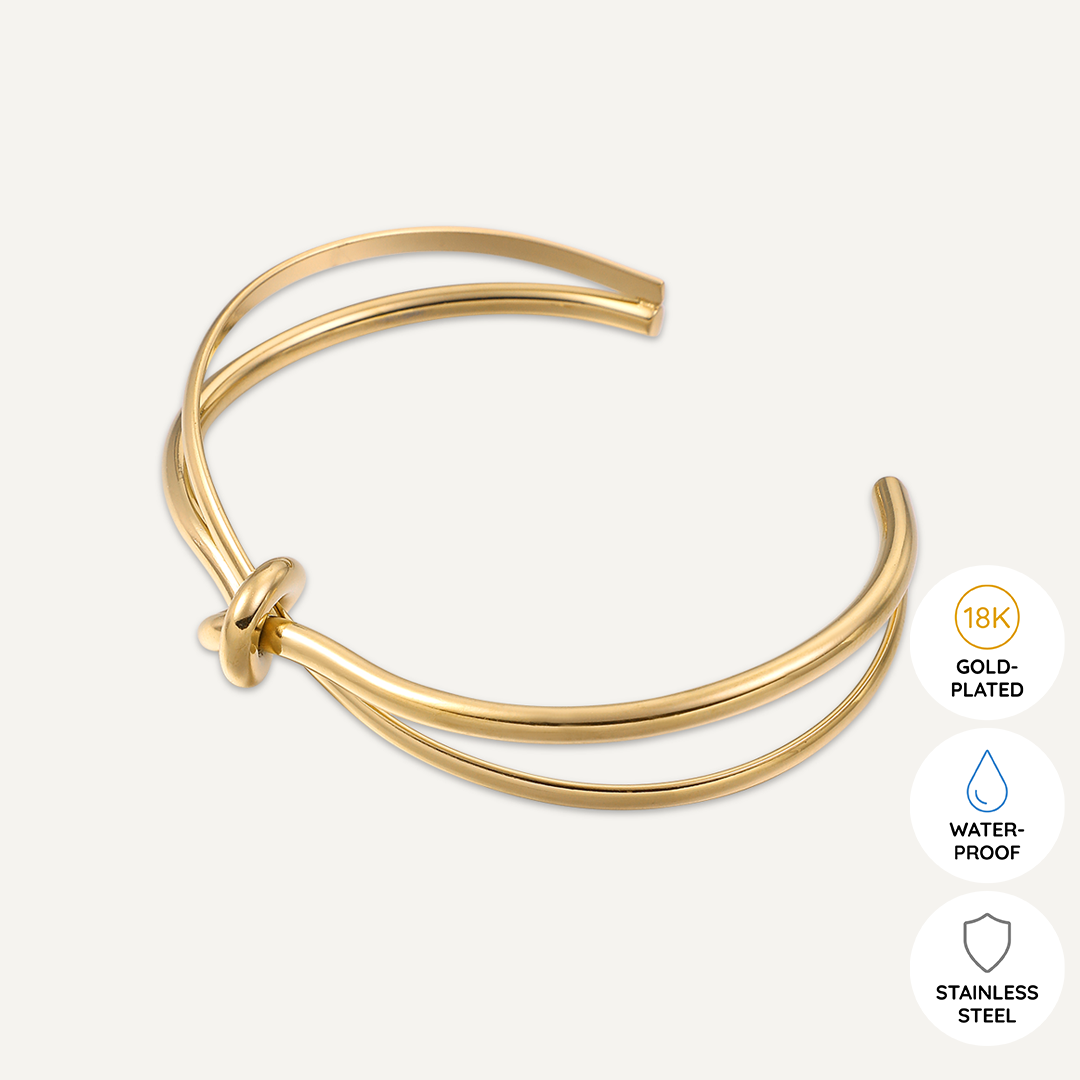 Vibes | Infinity Knot Open Bracelet | 18K Gold-Plated