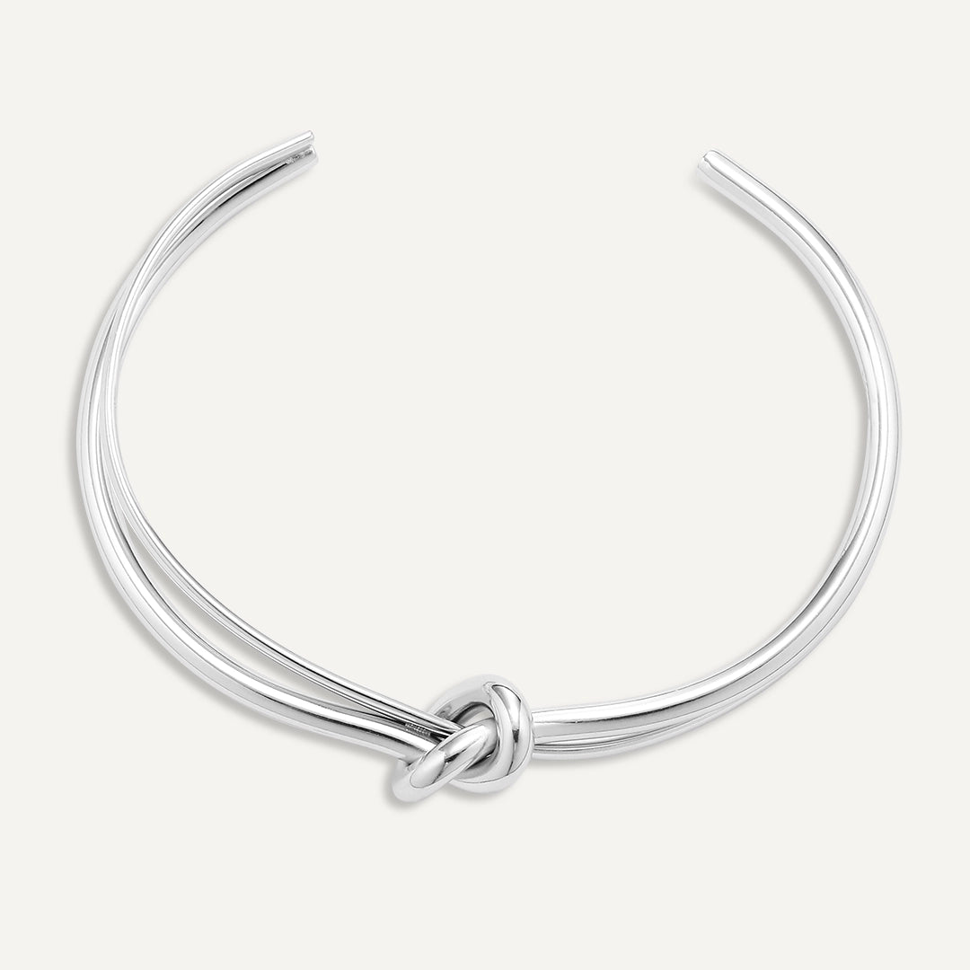 Vibes | Infinity Knot Open Bracelet | White Gold-Plated