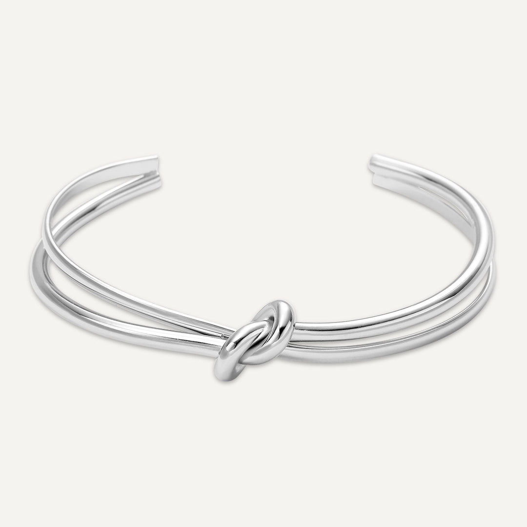 Vibes | Infinity Knot Open Bracelet | White Gold-Plated