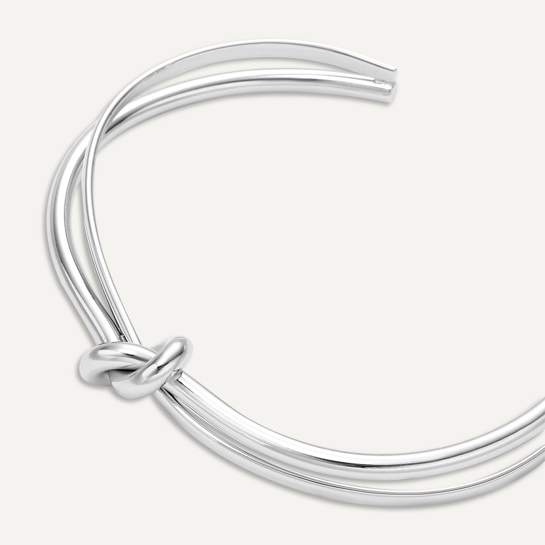 Vibes | Infinity Knot Open Bracelet | White Gold-Plated