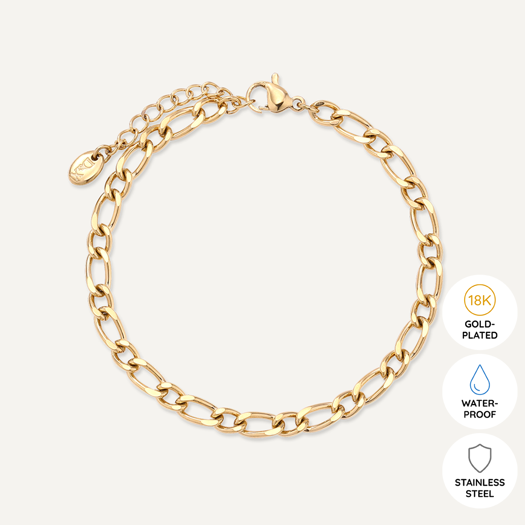 Vibes | Linked Brilliance Clasp Bracelet | 18K Gold-Plated