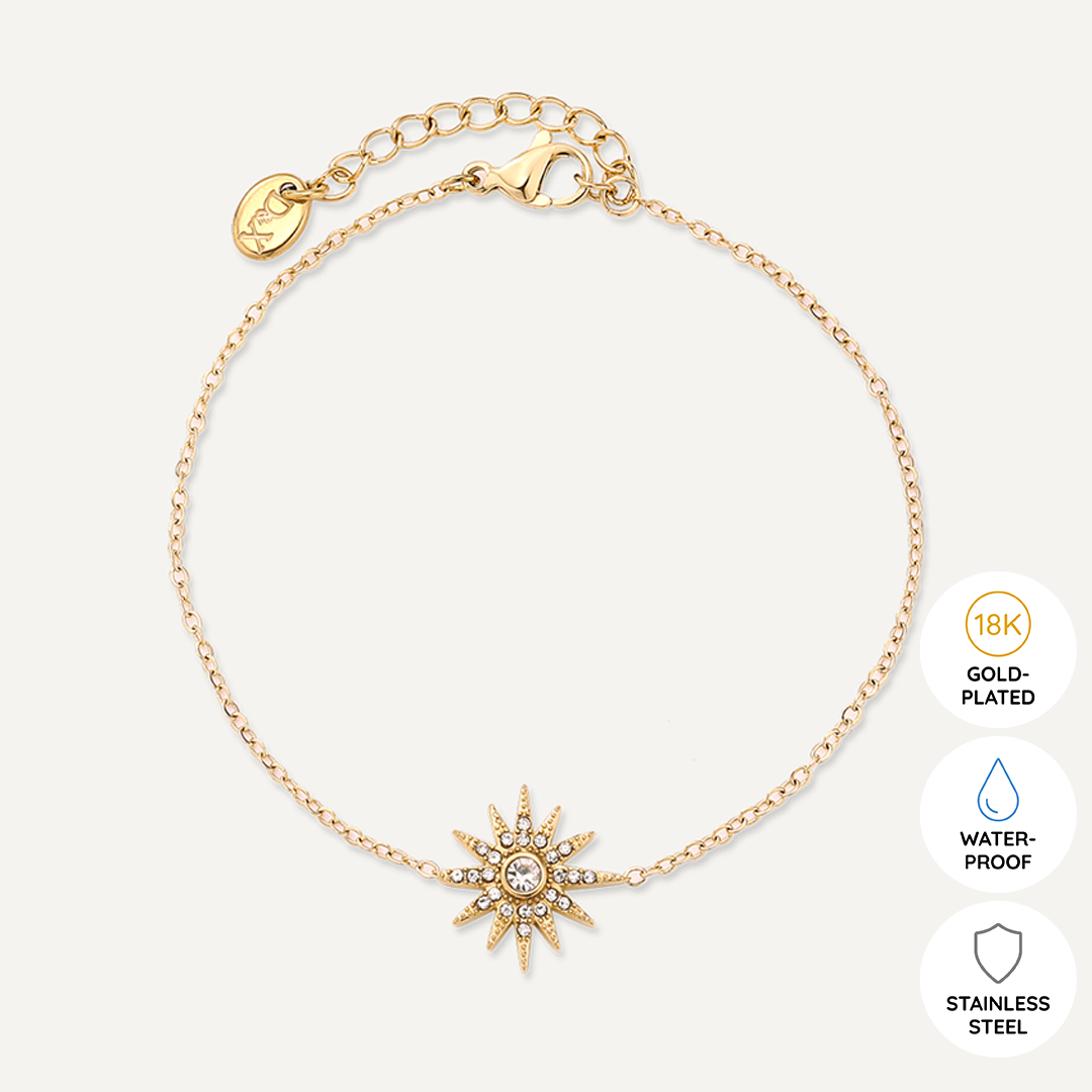 Vibes | Sunbeam Radiance Clasp Bracelet | 18K Gold-Plated