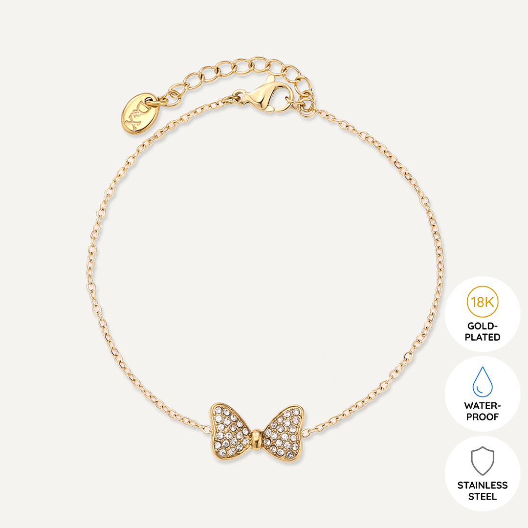 Vibes | Bow Delight Clasp Bracelet | 18K Gold-Plated