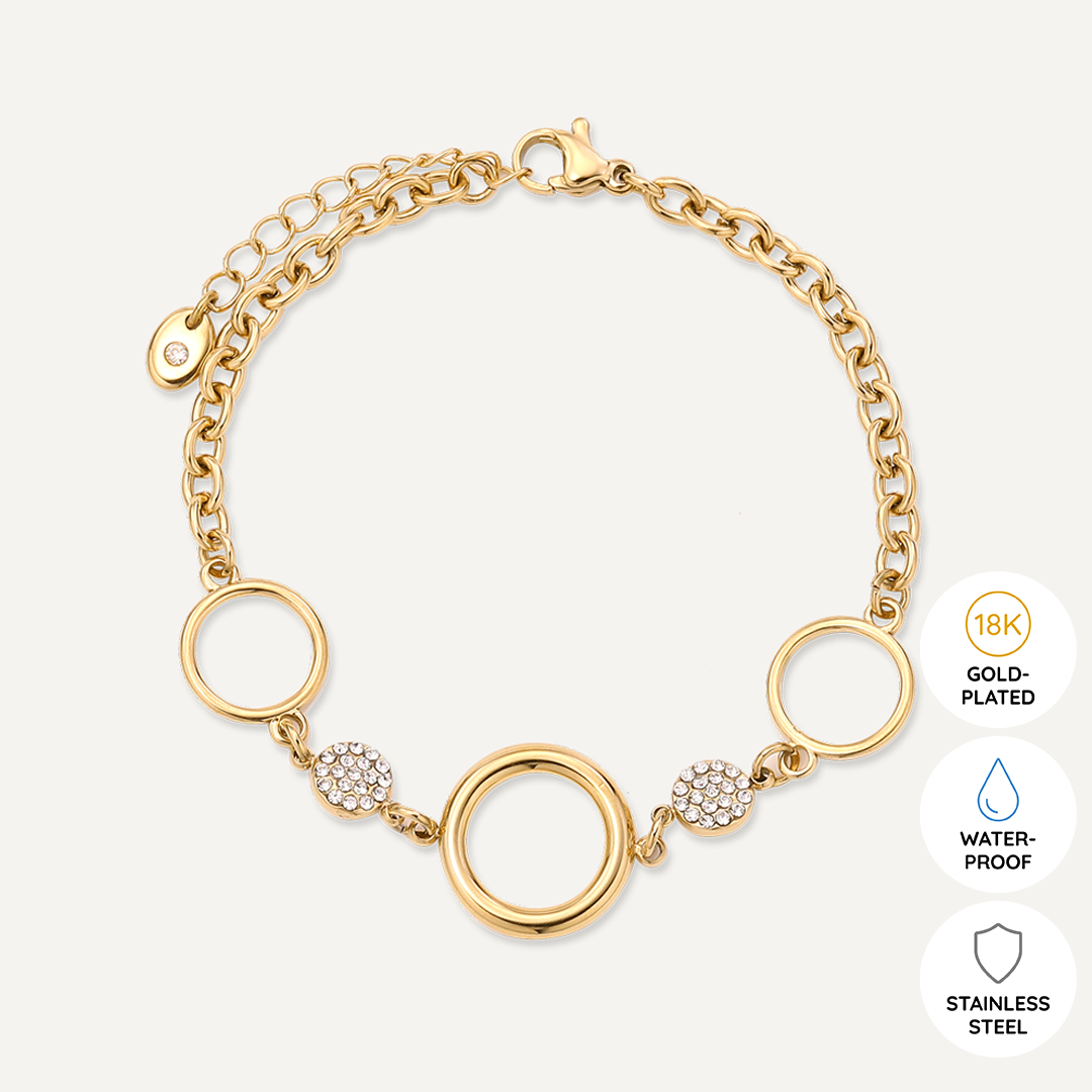 Vibes | Circle Harmony Clasp Bracelet | 18K Gold-Plated