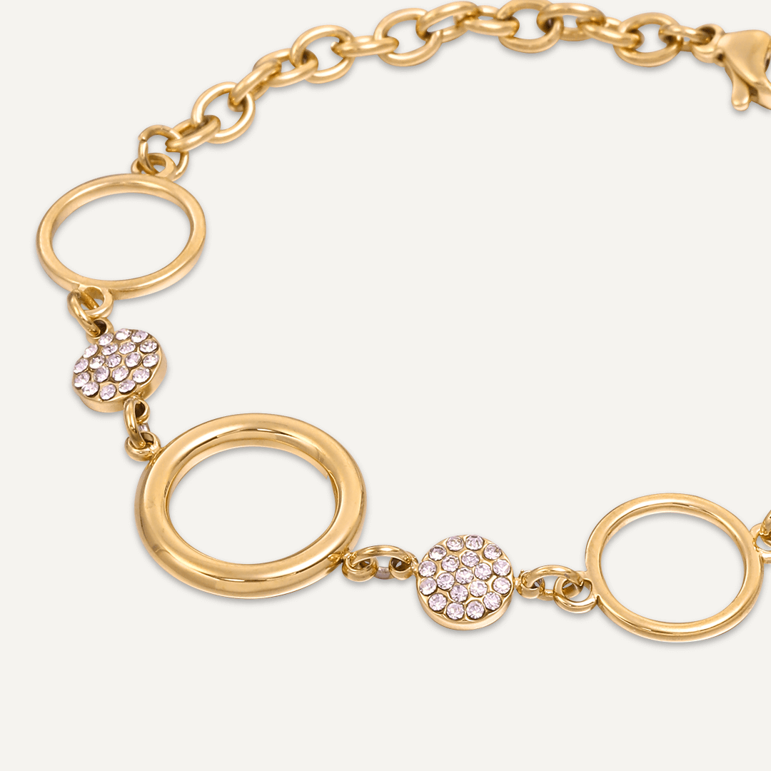 Vibes | Circle Harmony Clasp Bracelet | 18K Gold-Plated