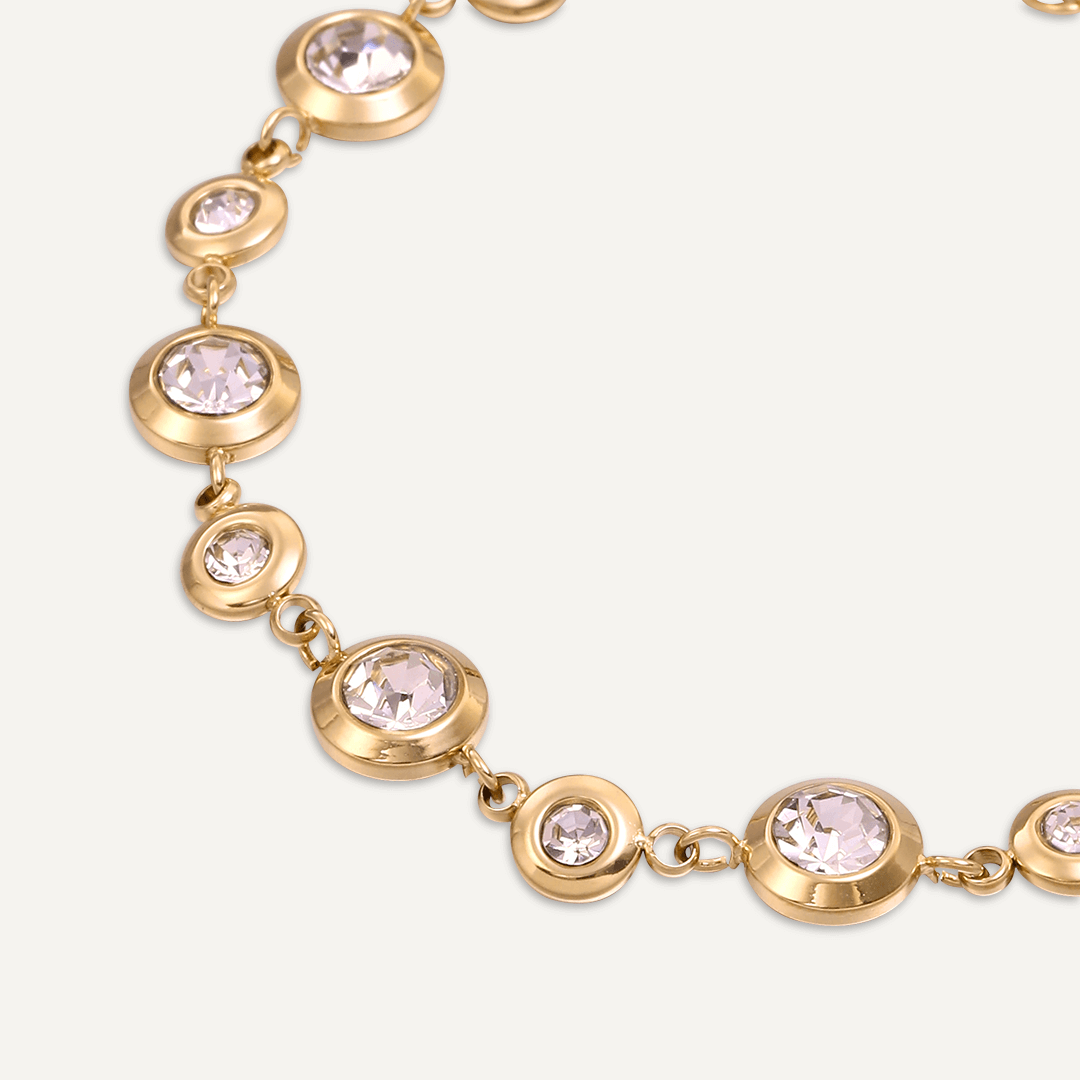 Vibes | Crystal Orbit Clasp Bracelet | 18K Gold-Plated