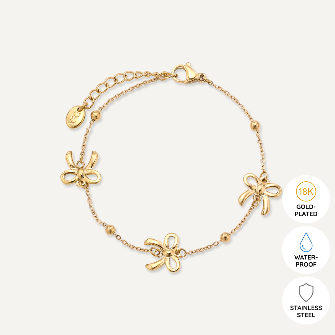 Vibes | Bow Bliss Clasp Bracelet | 18K Gold-Plated