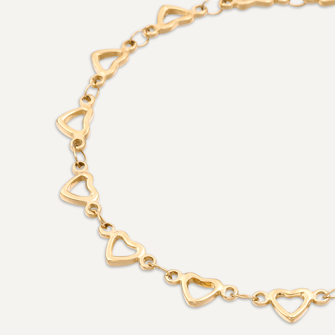 Vibes | Hearts Aflutter Clasp Bracelet | 18K Gold-Plated