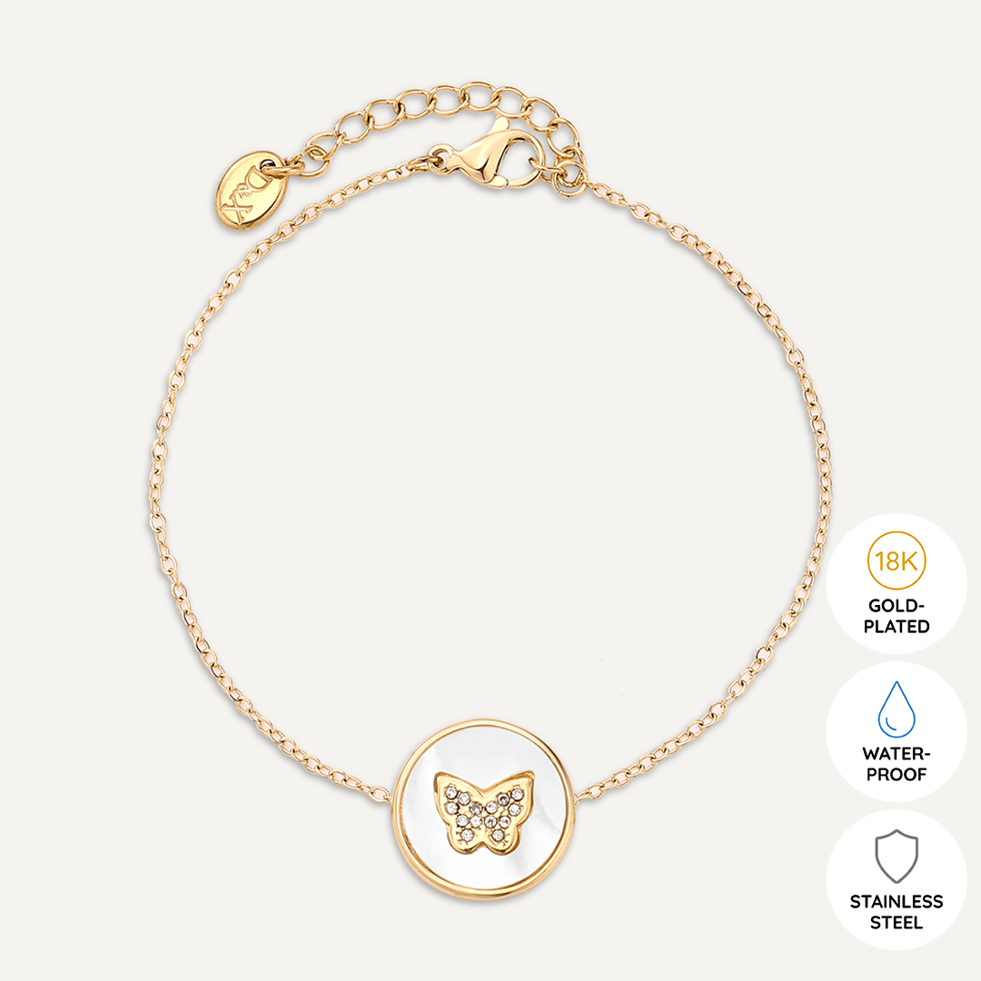 Vibes | Butterfly Embrace Clasp Bracelet | 18K Gold-Plated