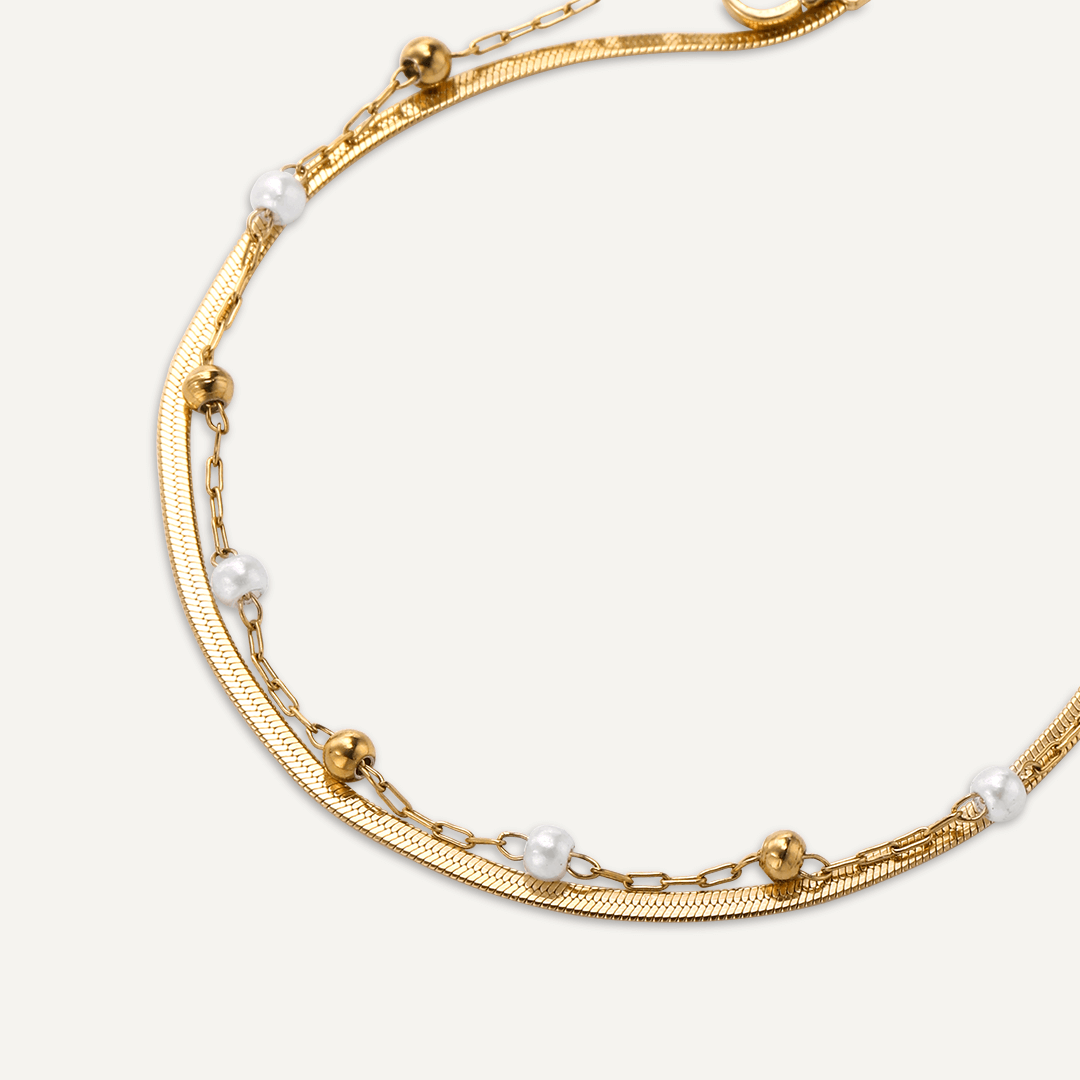 Vibes | Dual Layer Grace Clasp Bracelet | 18K Gold-Plated