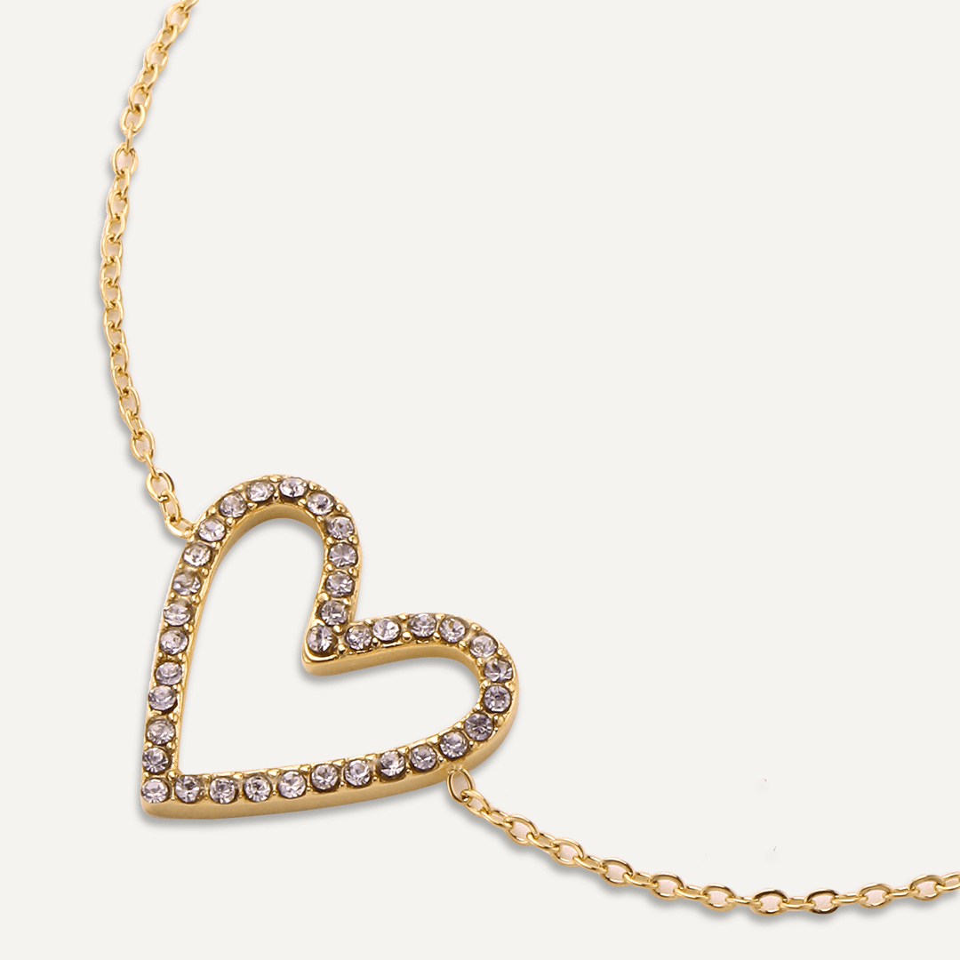 Vibes | Open Heart Sparkle Clasp Bracelet | 18K Gold-Plated