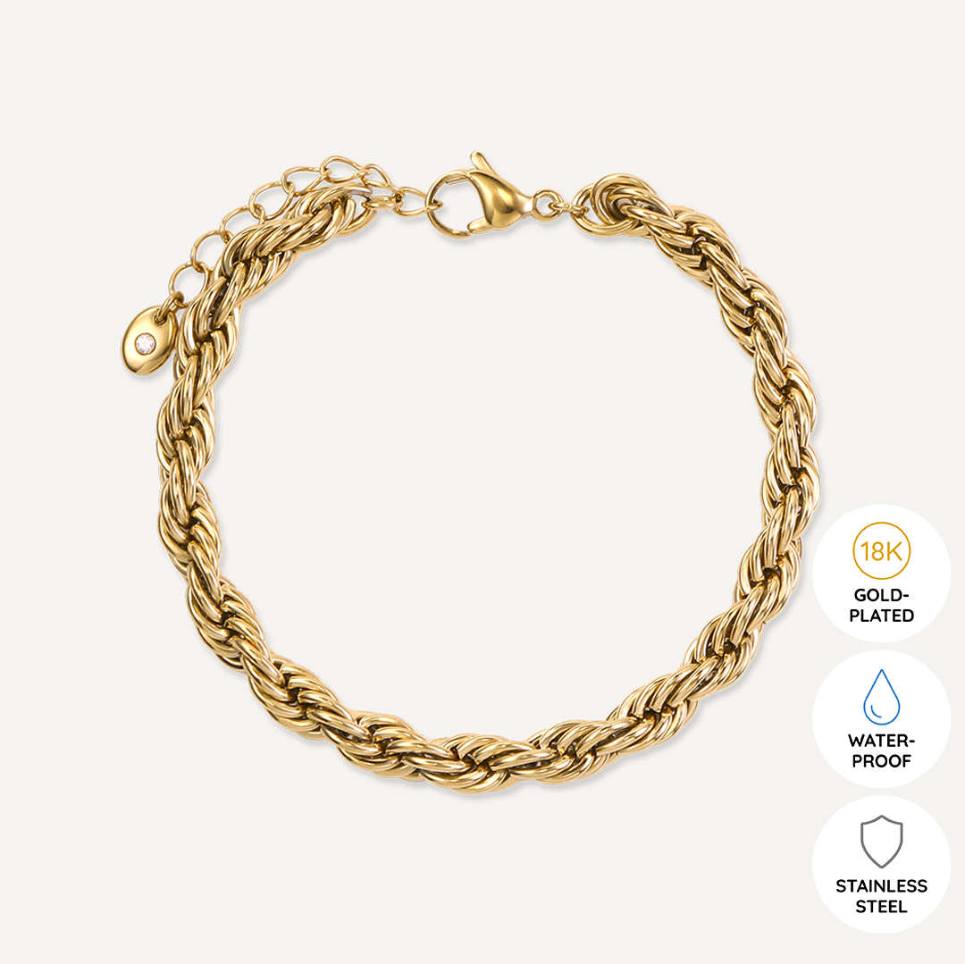 Vibes | Braided Luxe Clasp Bracelet | 18K Gold-Plated