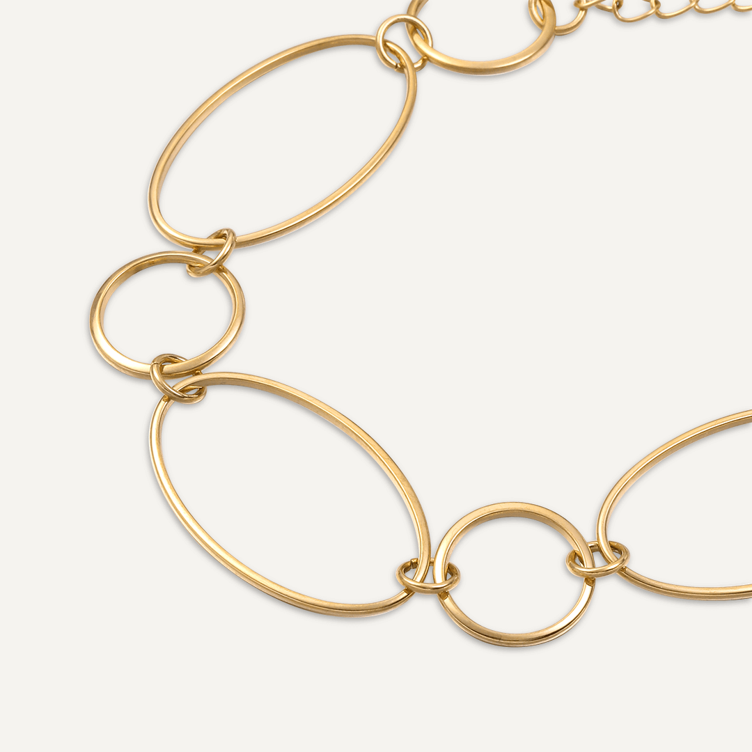 Vibes | Oval Link Harmony Clasp Bracelet | 18K Gold-Plated