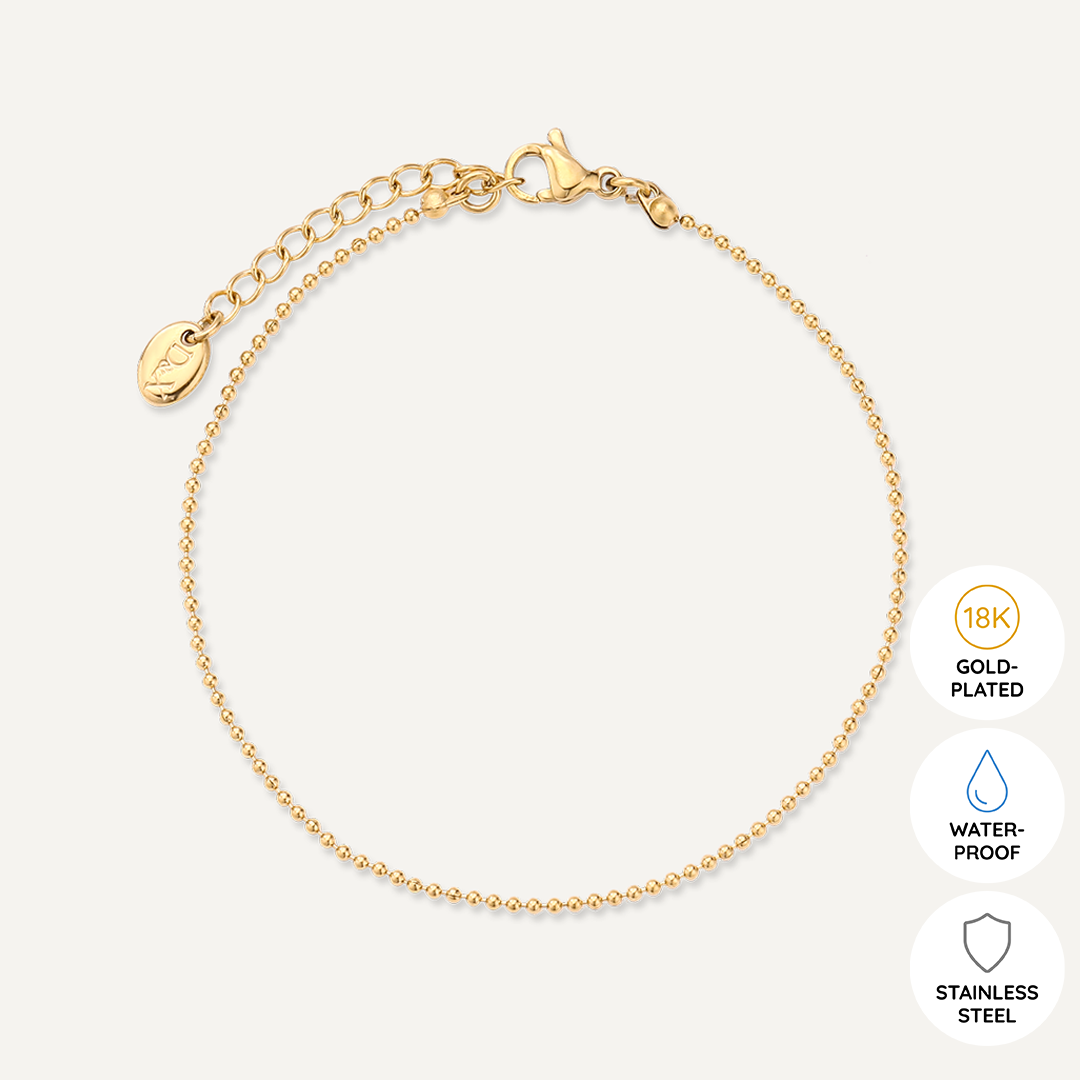 Vibes | Beaded Bliss Clasp Bracelet | 18K Gold-Plated