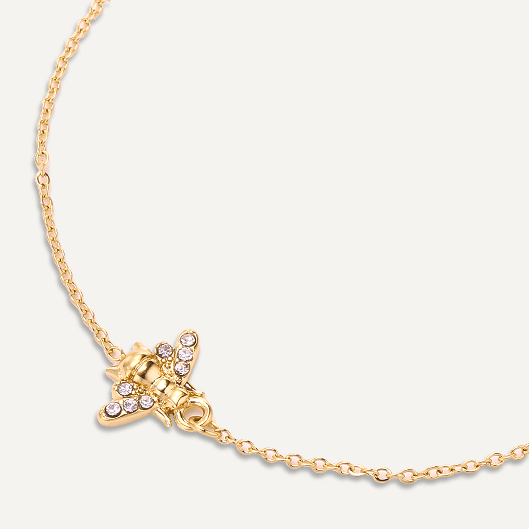 Vibes | Sparkling Bee Clasp Bracelet | 18K Gold-Plated