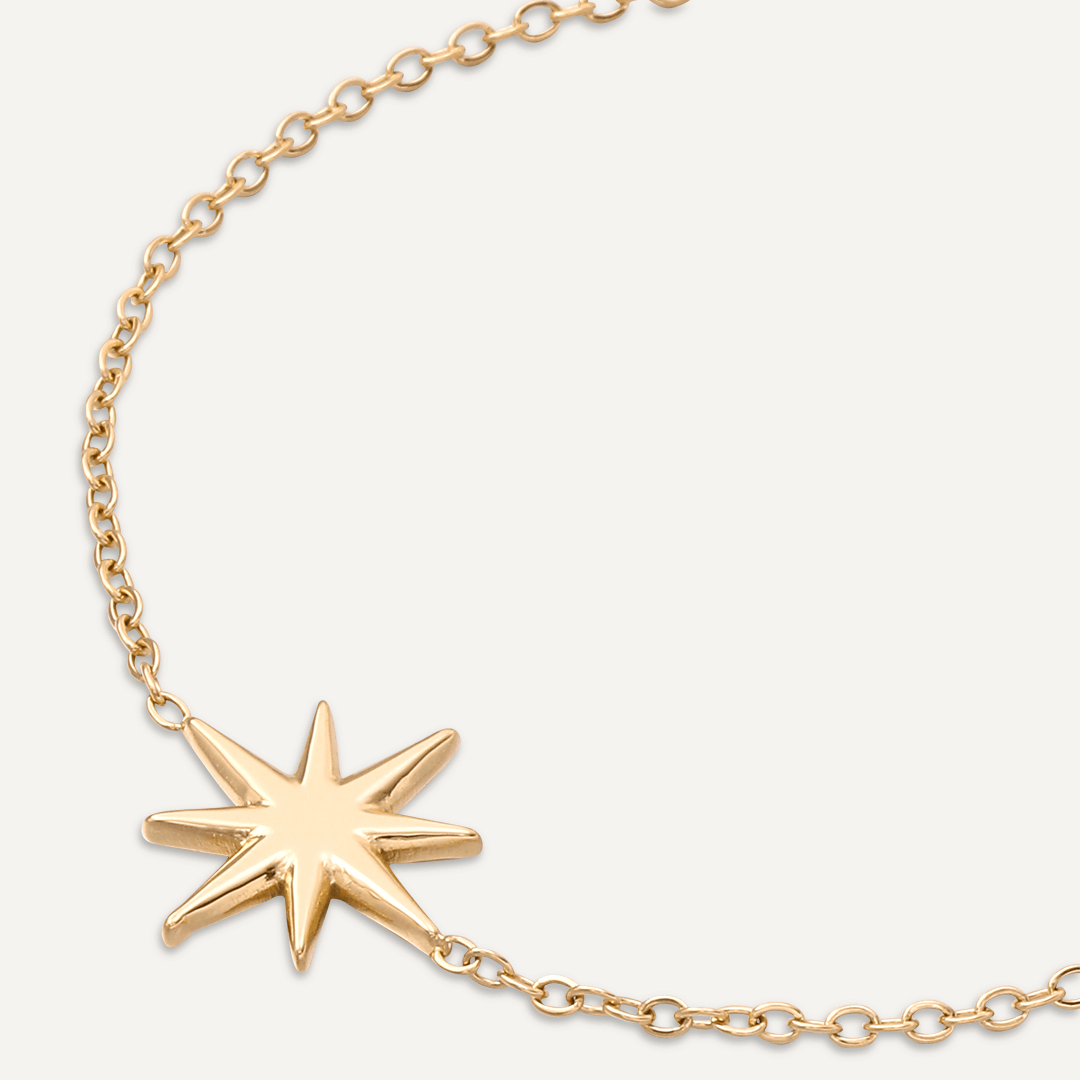 Vibes | Starburst Charm Clasp Bracelet | 18K Gold-Plated