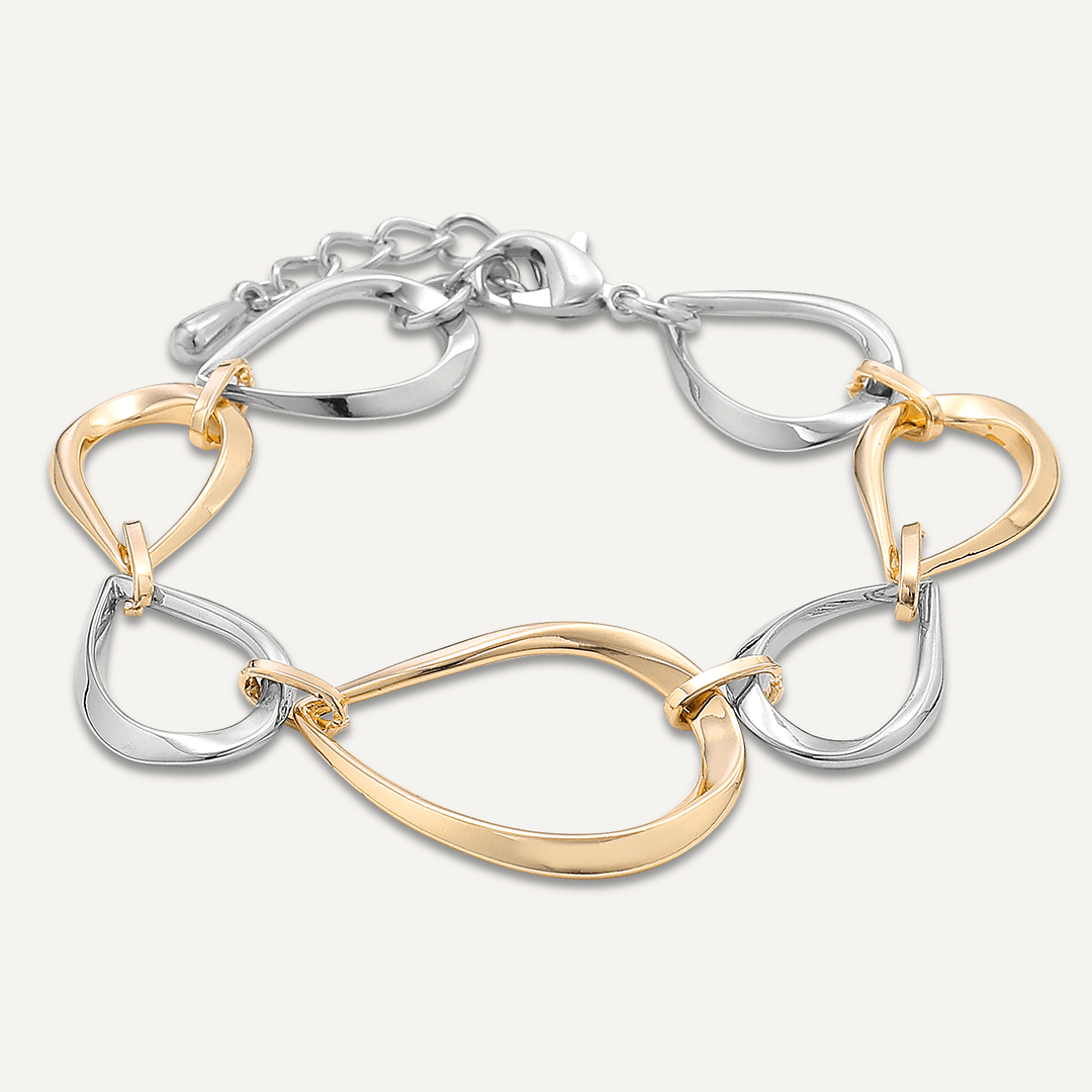 Alesha Abstract Mixed Metal Bracelet In Gold & Silver-Tone