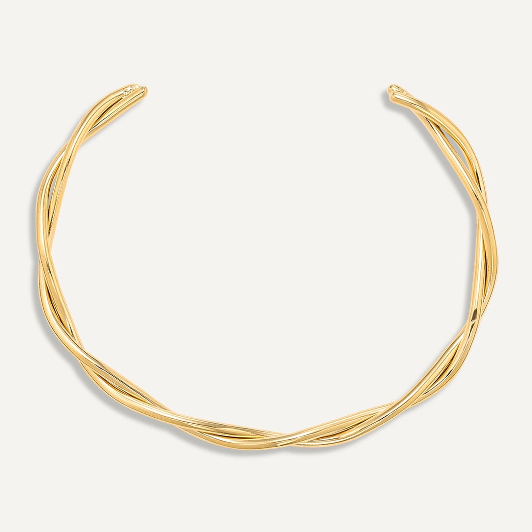 Vibes | Twist Flow Open Bracelet | 18K Gold-Plated