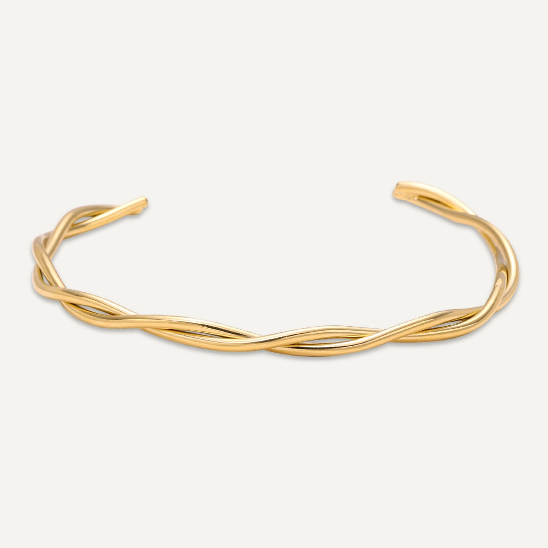 Vibes | Twist Flow Open Bracelet | 18K Gold-Plated