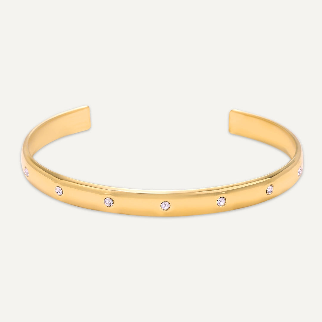 Vibes | Sparkle Dot Open Bracelet | 18K Gold-Plated