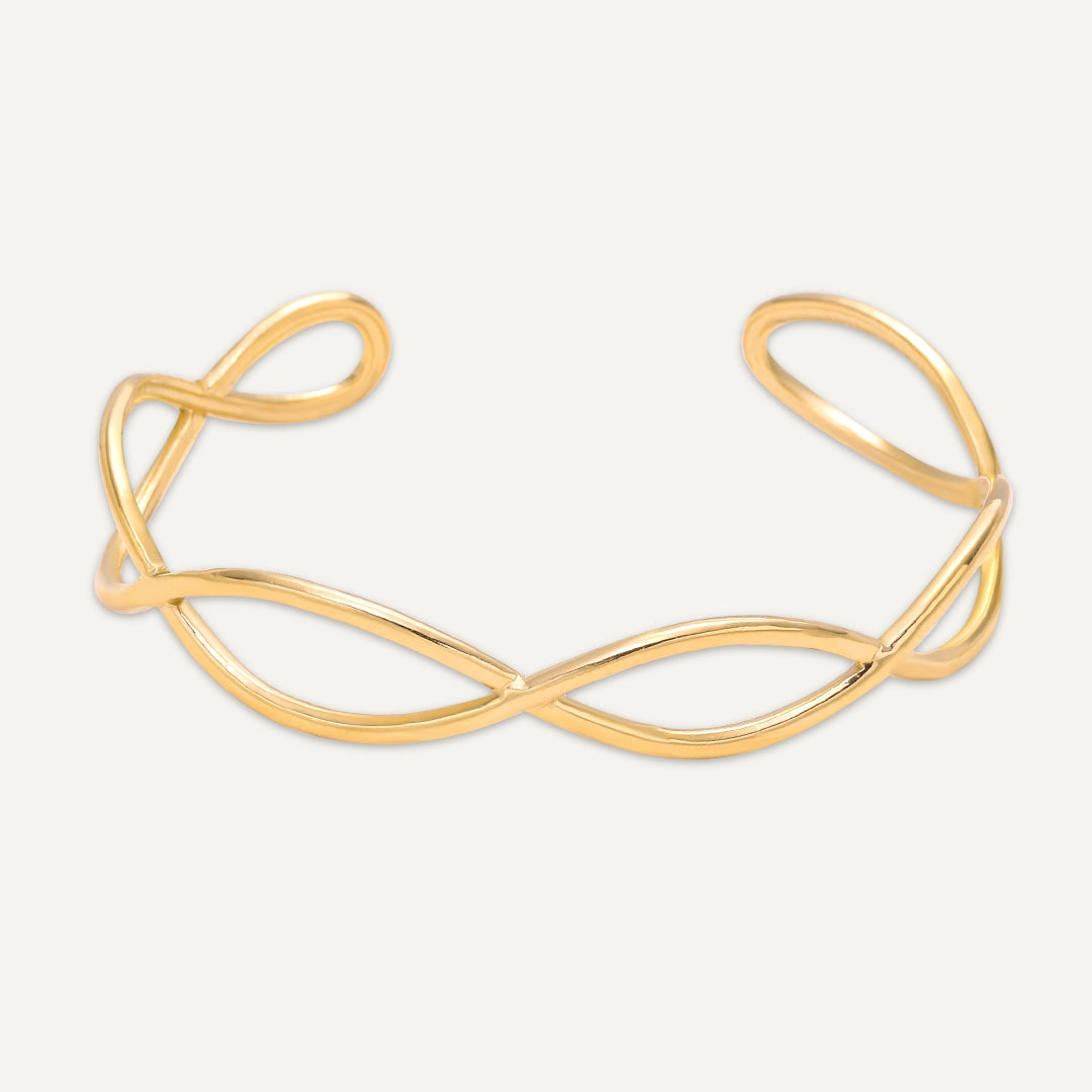 Vibes | Infinity Twist Open Bracelet | 18K Gold-Plated