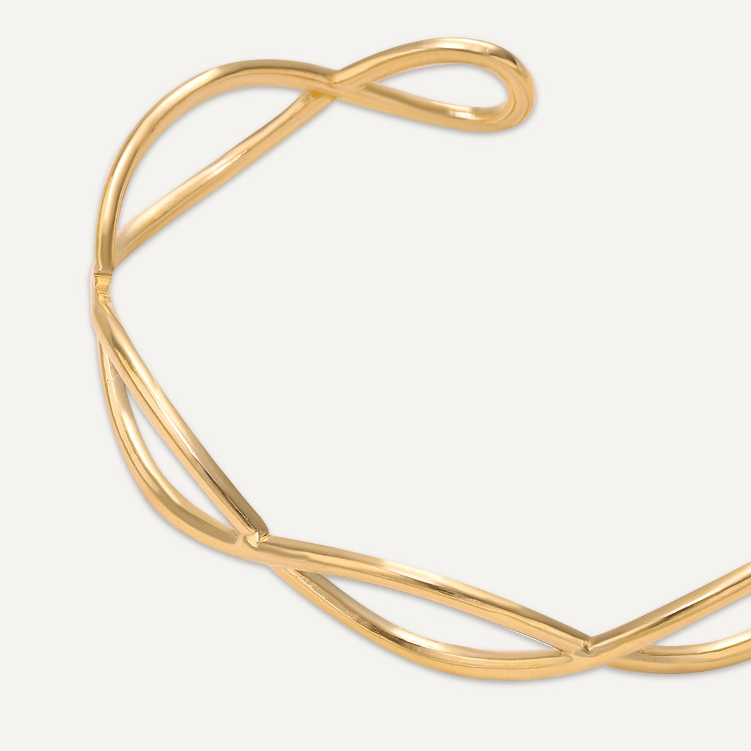 Vibes | Infinity Twist Open Bracelet | 18K Gold-Plated