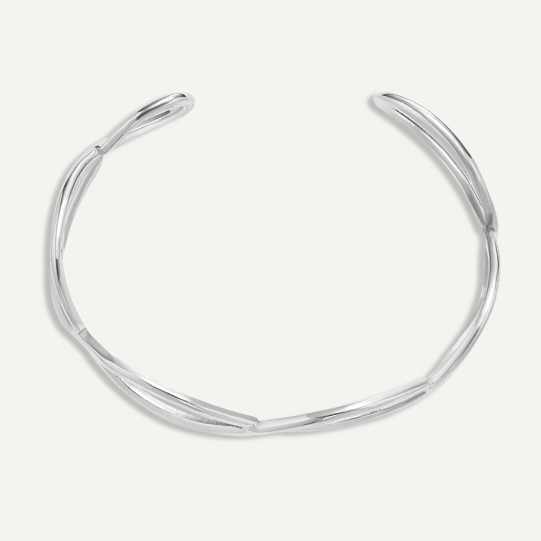 Vibes | Infinity Twist Open Bracelet | White Gold-Plated