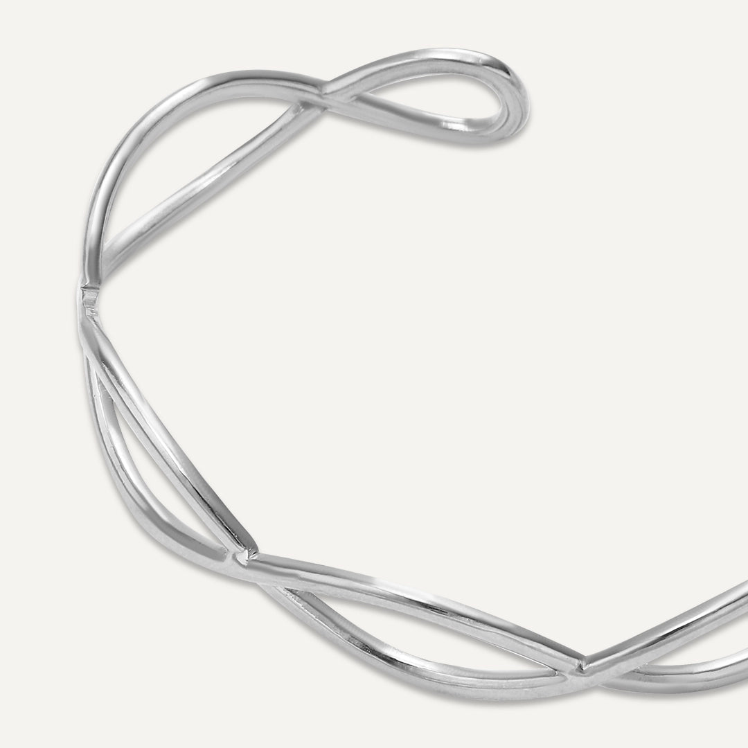 Vibes | Infinity Twist Open Bracelet | White Gold-Plated
