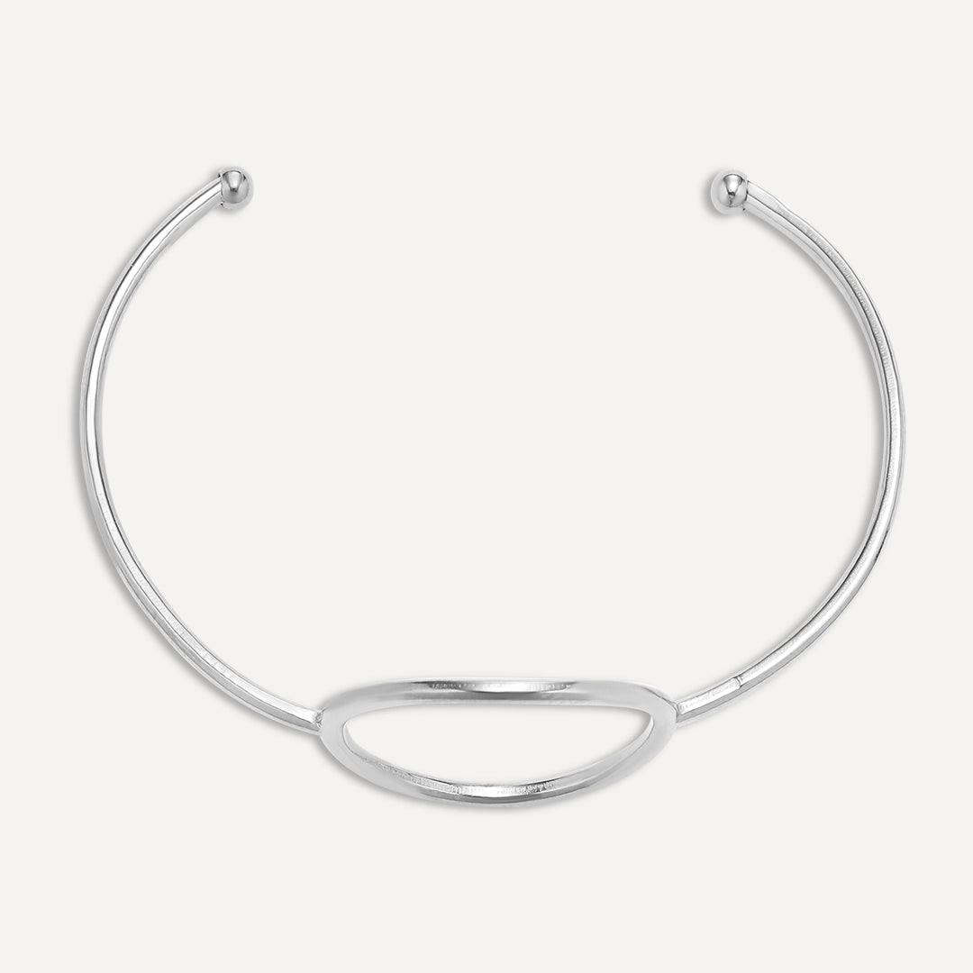 Vibes | Solar Loop Open Bracelet | White Gold-Plated