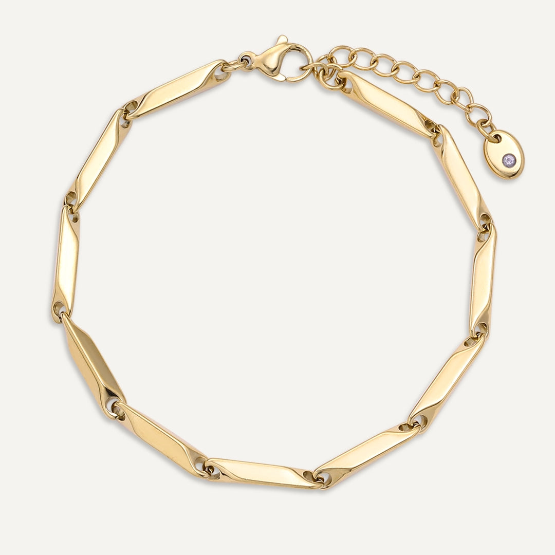 Vibes | Sleek Twist Link Bracelet | 18K Gold-Plated