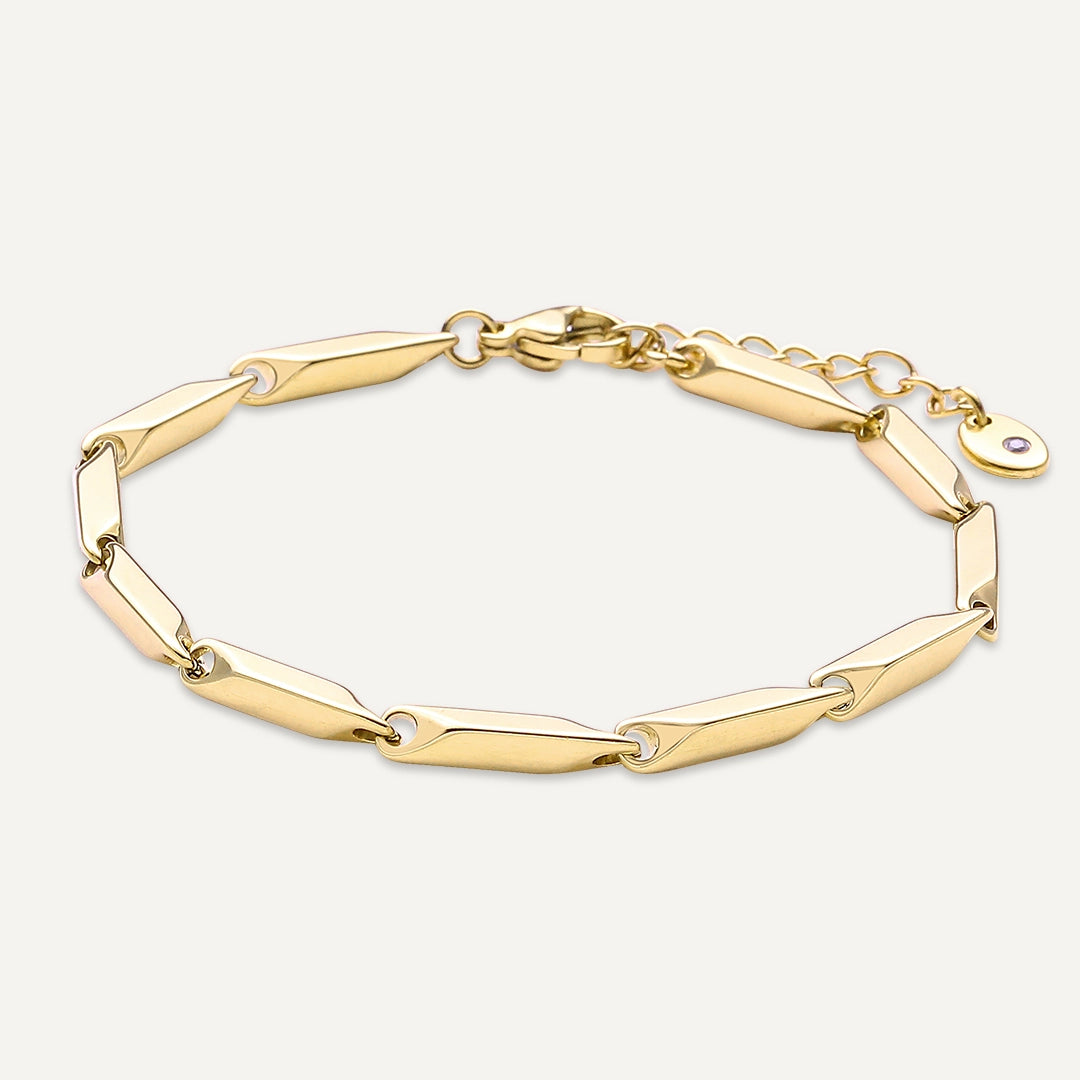 Vibes | Sleek Twist Link Bracelet | 18K Gold-Plated