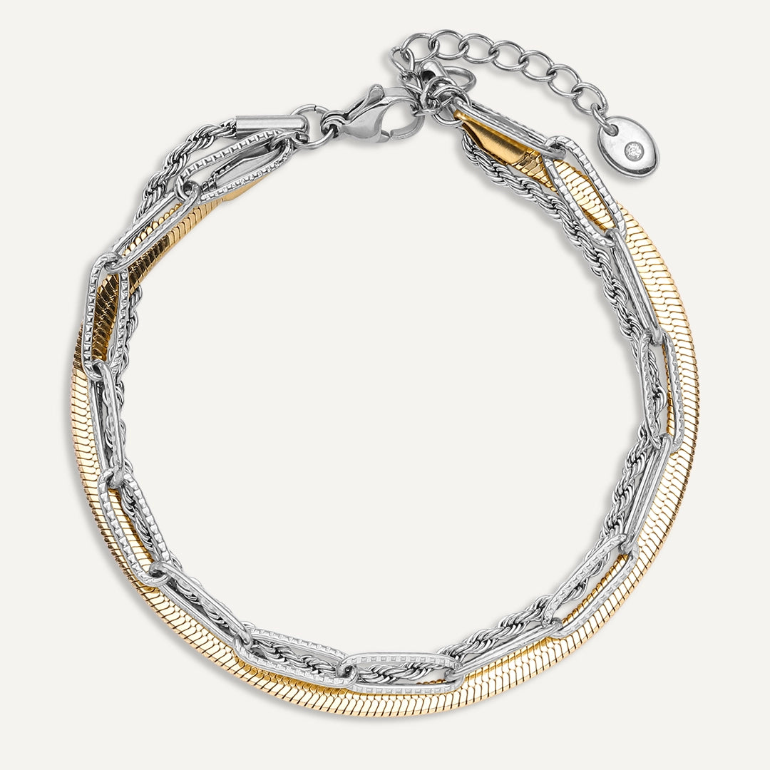 Vibes | Layer Slayer Bracelet | 18K Gold & White Gold-Plated