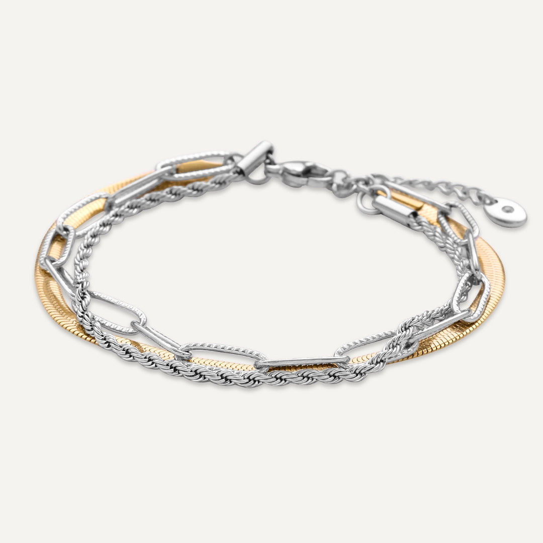 Vibes | Layer Slayer Bracelet | 18K Gold & White Gold-Plated