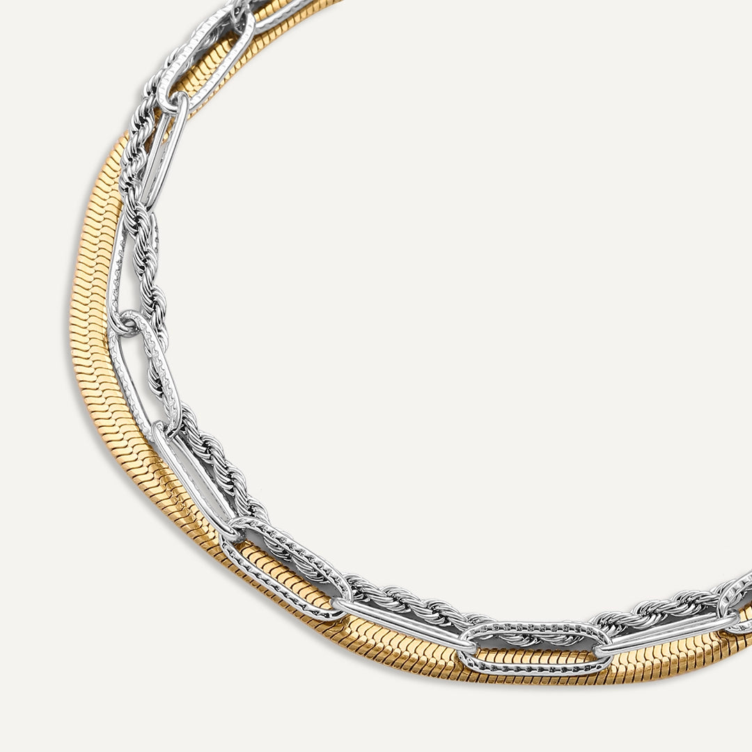 Vibes | Layer Slayer Bracelet | 18K Gold & White Gold-Plated