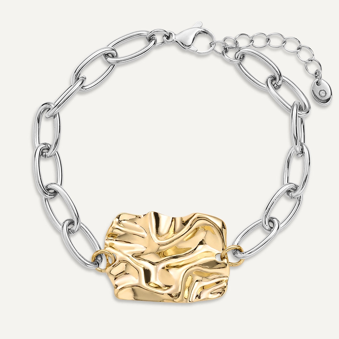 Vibes | Molten Link Bracelet | 18K Gold & White Gold-Plated