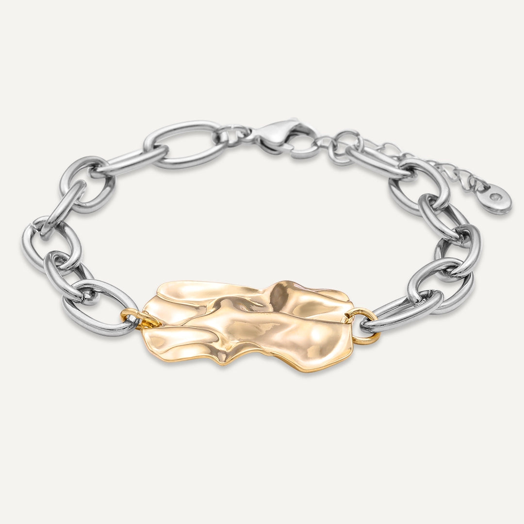 Vibes | Molten Link Bracelet | 18K Gold & White Gold-Plated