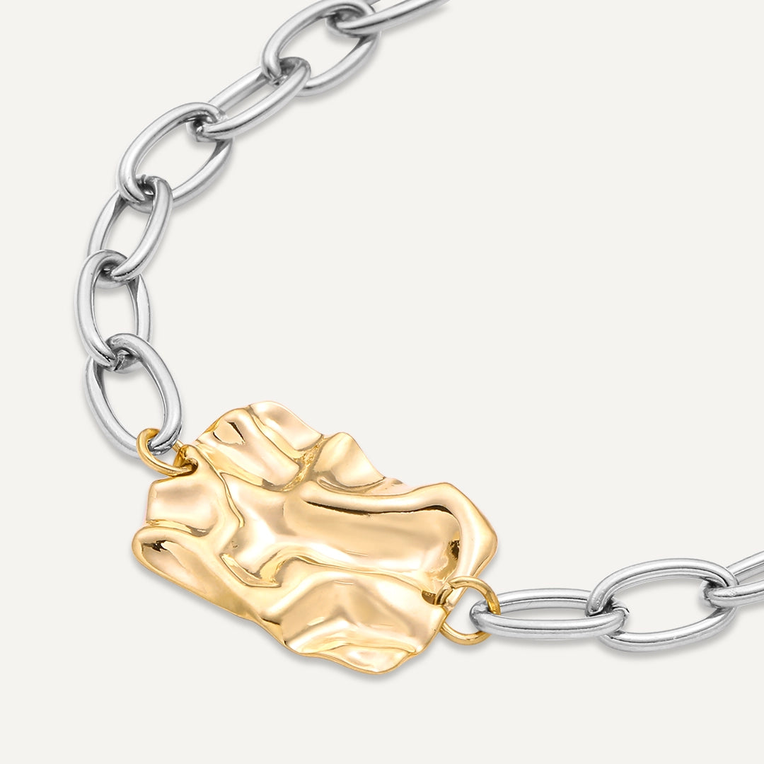 Vibes | Molten Link Bracelet | 18K Gold & White Gold-Plated