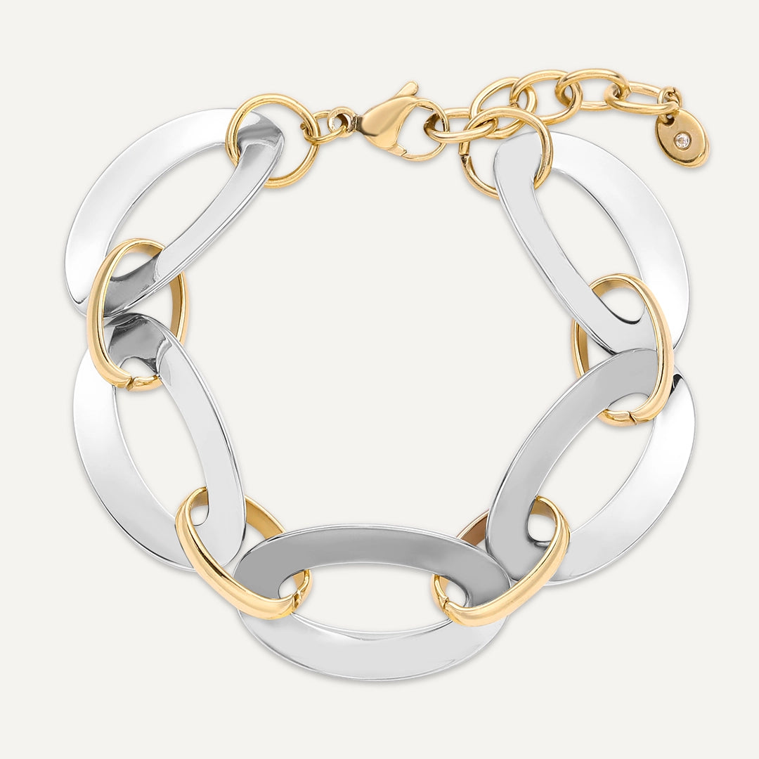 Vibes | Bold Loop Luxe Bracelet | 18K Gold & White Gold-Plated
